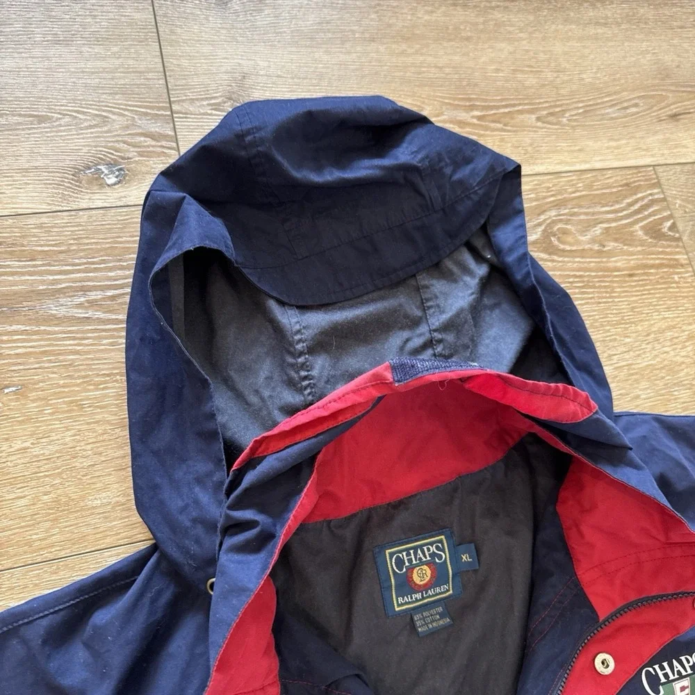 Chaps Ralph Lauren Jacket Mens XL‎ Pullover Anorak Windbreaker Blue Y2k Vintage